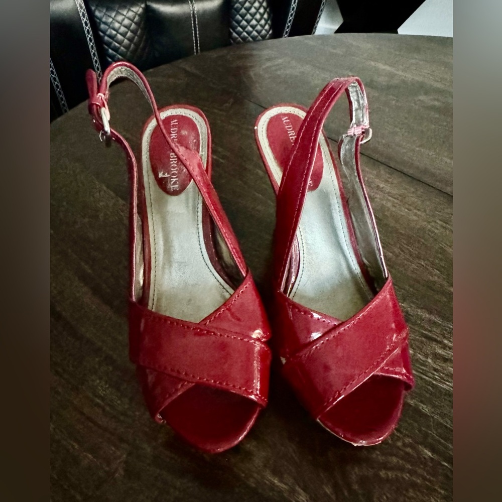 Audrey Brooke- Red Sling Back NWOT